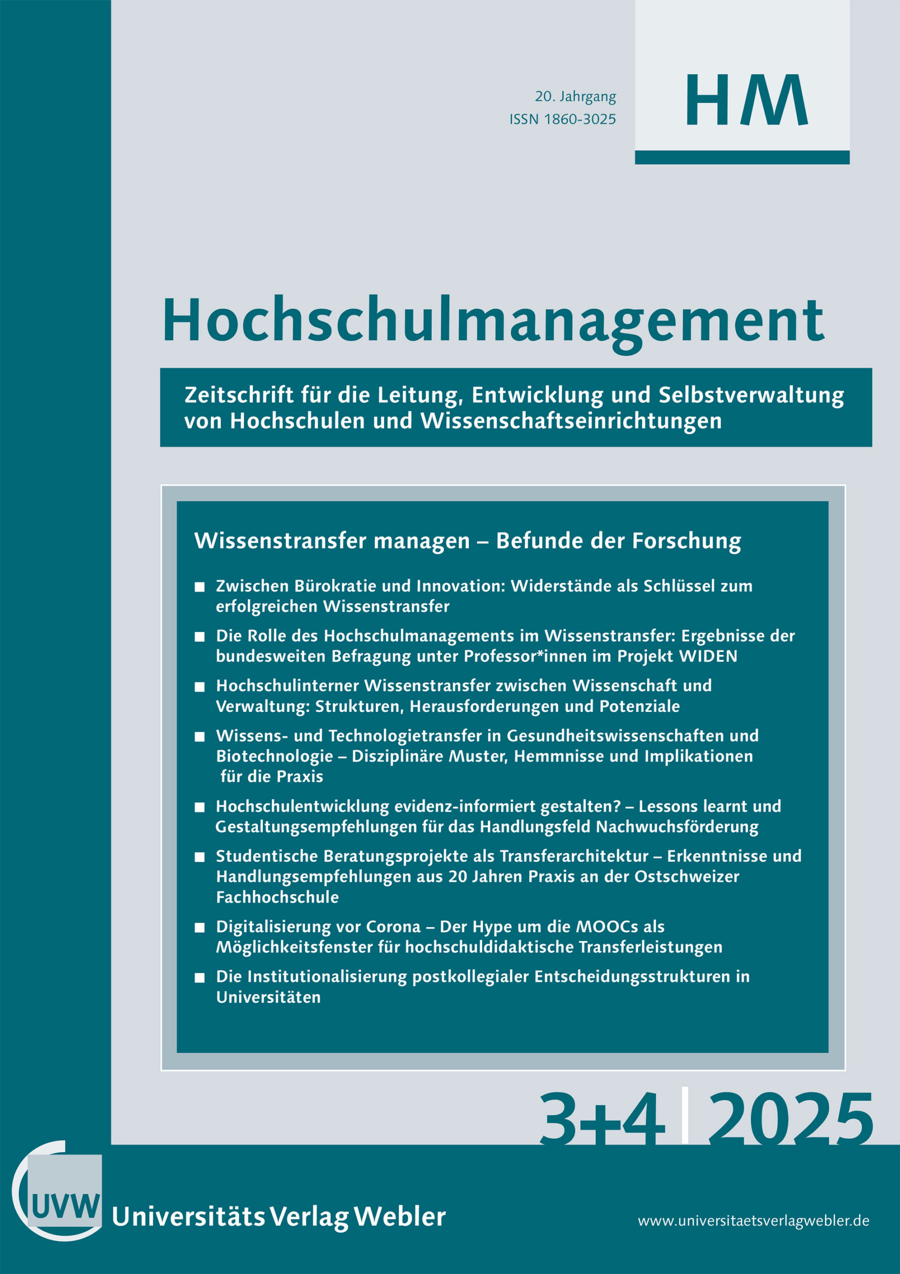 Hochschulmanagement – Ausgabe 2025|3+4