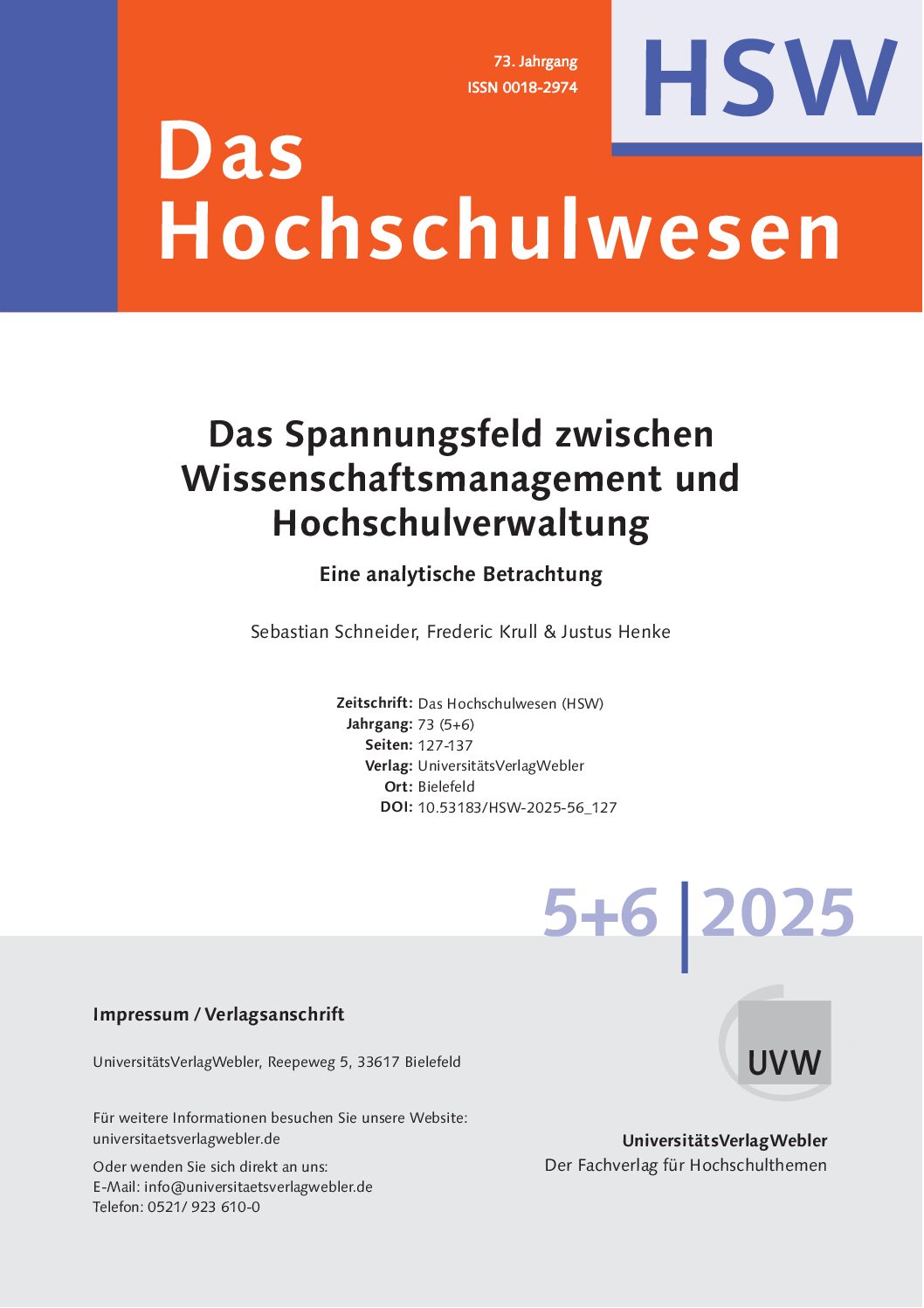 Das Spannungsfeld zwischen Wissenschaftsmanagement und Hochschulverwaltung: Eine analytische Betrachtung