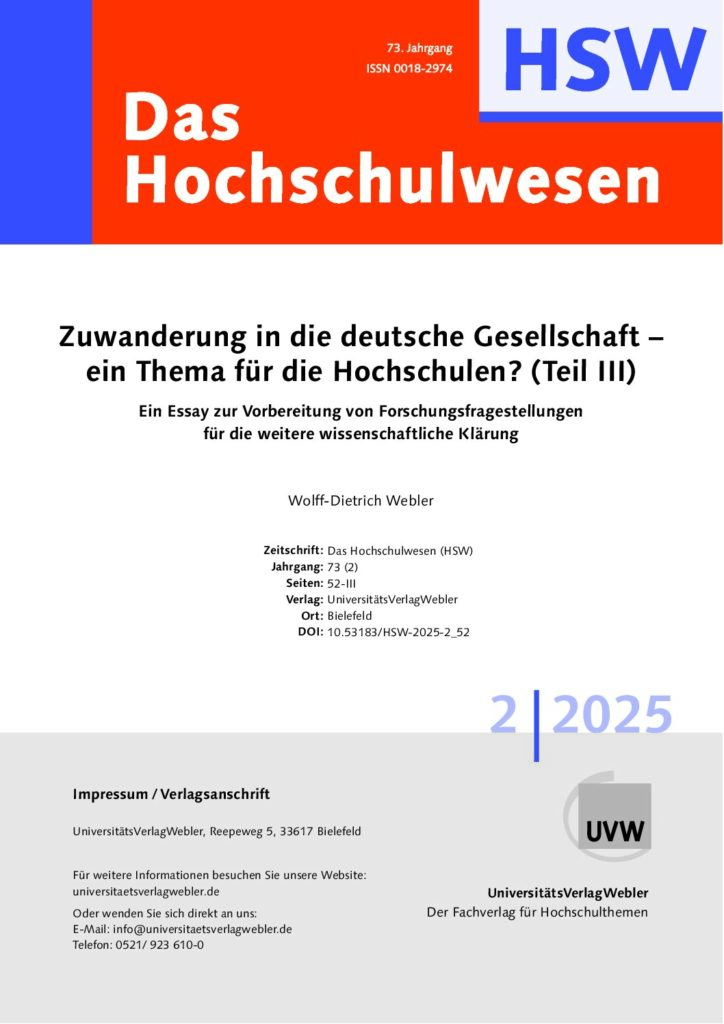 Zuwanderung in die deutsche Gesellschaft – ein Thema für die Hochschulen? (Teil III) (ePaper)