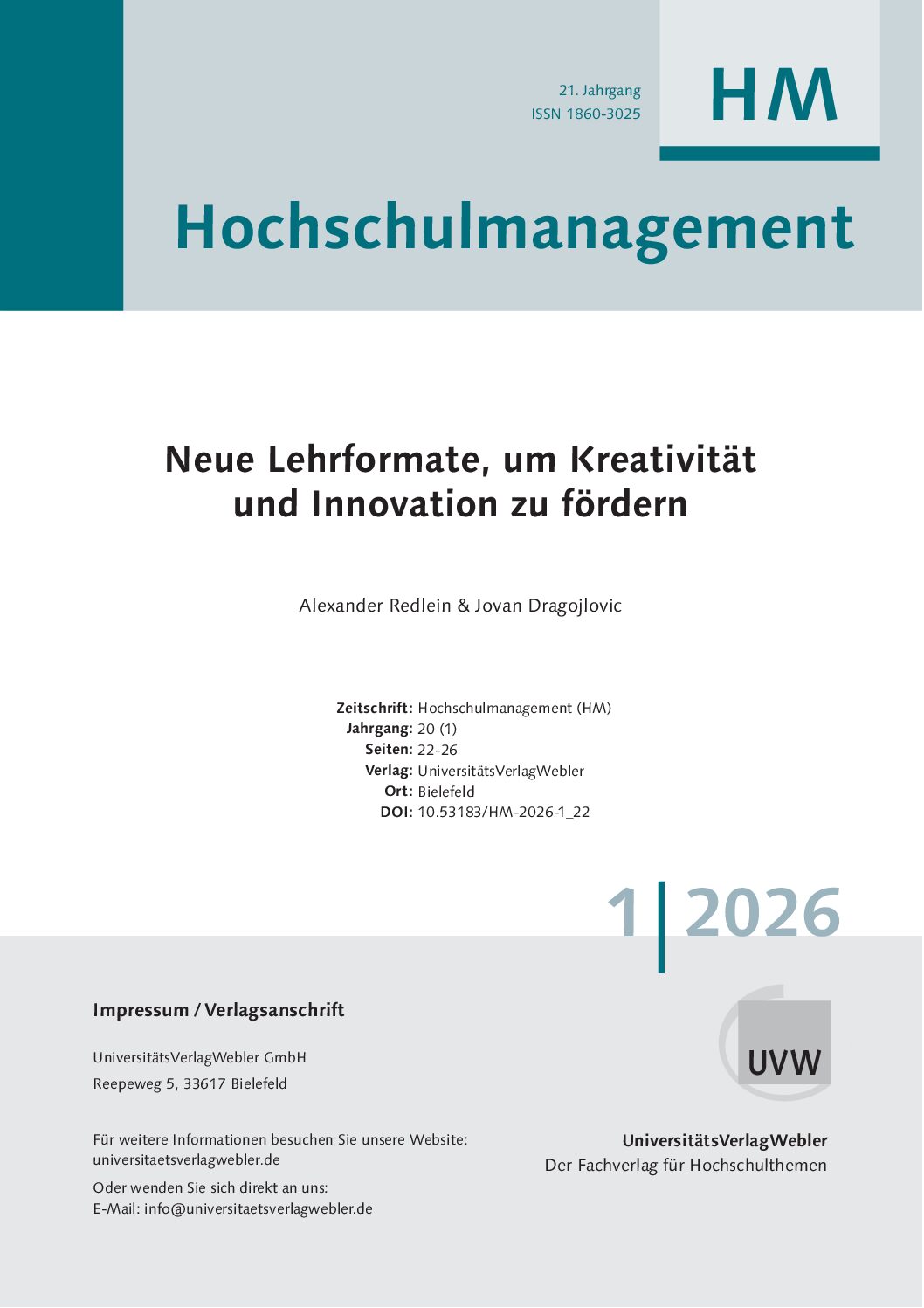 Neue Lehrformate, um Kreativität und Innovation zu fördern (ePaper)