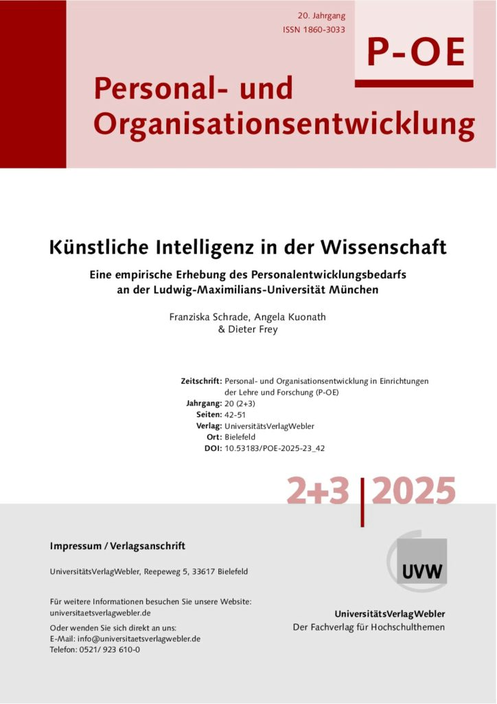 Künstliche Intelligenz in der Wissenschaft: Eine empirische Erhebung des Personalentwicklungsbedarfs an der Ludwig-Maximilians-Universität München (ePaper)