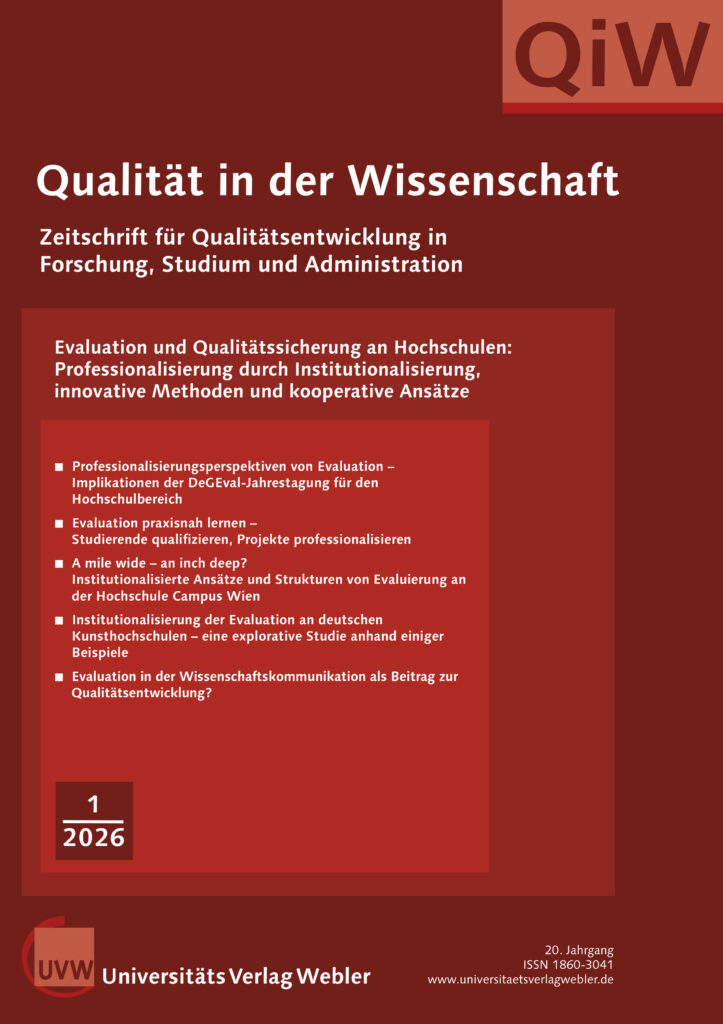 Qualität in der Wissenschaft - Ausgabe 2026|1