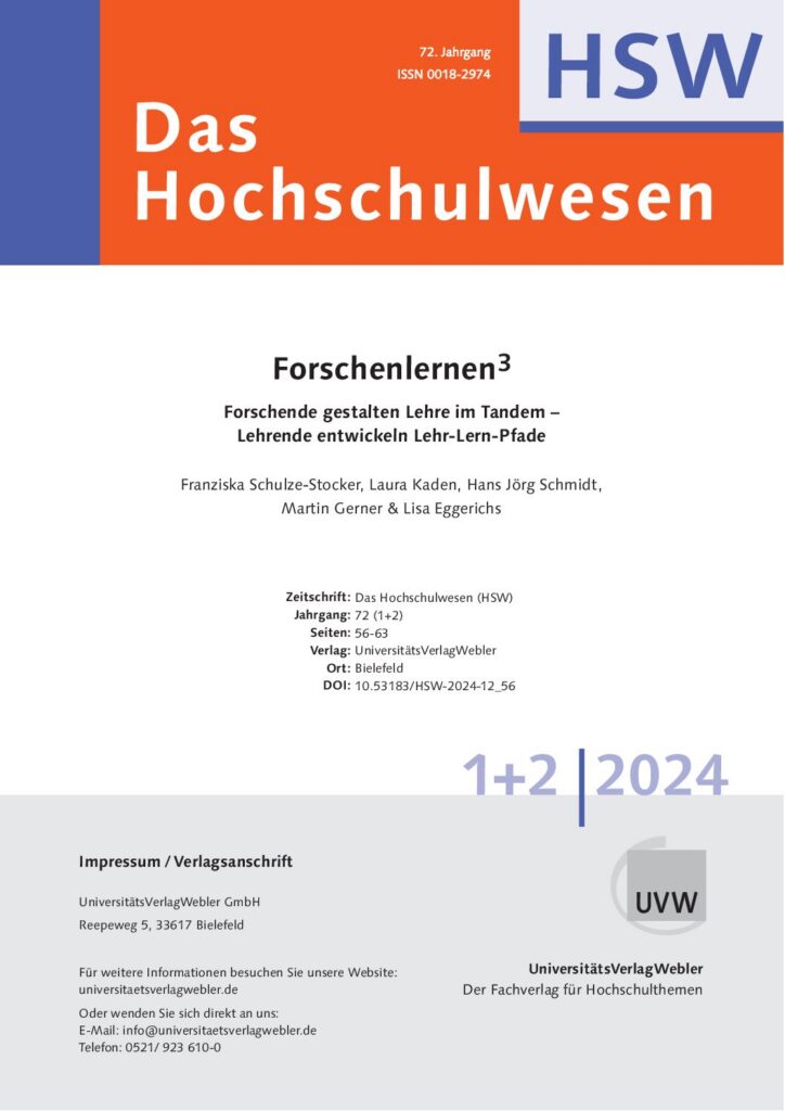Forschenlernen3: Studierende partizipieren an Forschung – Forschende gestalten Lehre im Tandem – Lehrende entwickeln Lehr-Lern-Pfade (ePaper)