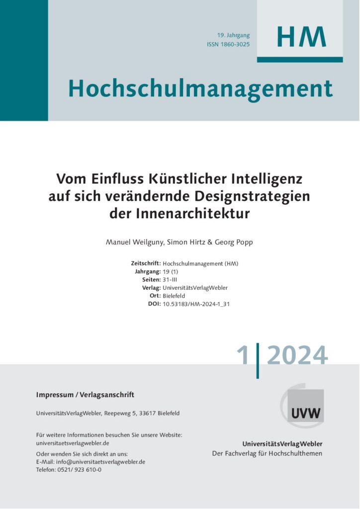 Vom Einfluss Künstlicher Intelligenz auf sich verändernde Designstrategien der Innenarchitektur (ePaper)