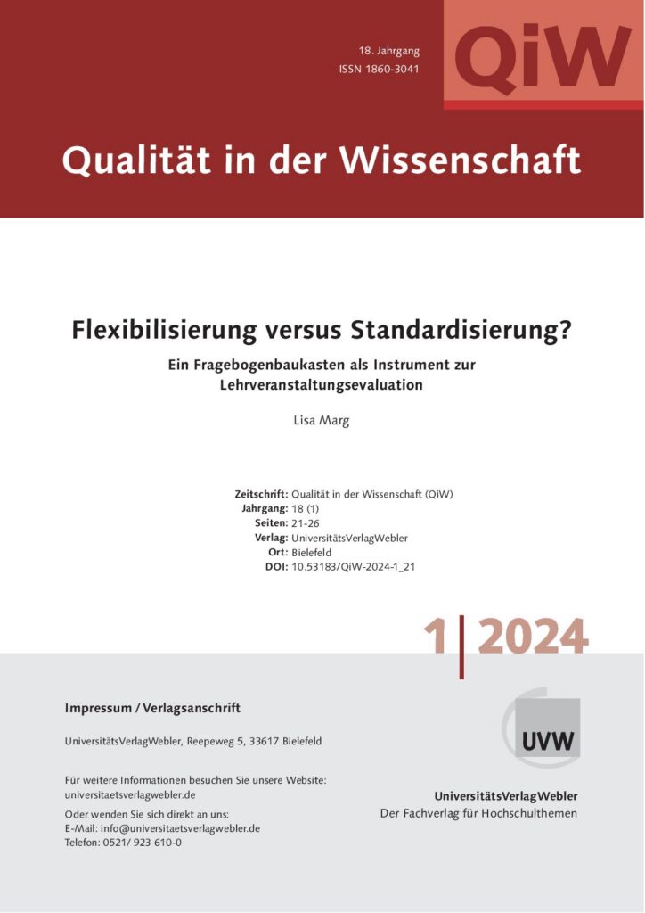 Flexibilisierung versus Standardisierung? Ein Fragebogenbaukasten als Instrument zur Lehrveranstaltungsevaluation (ePaper)