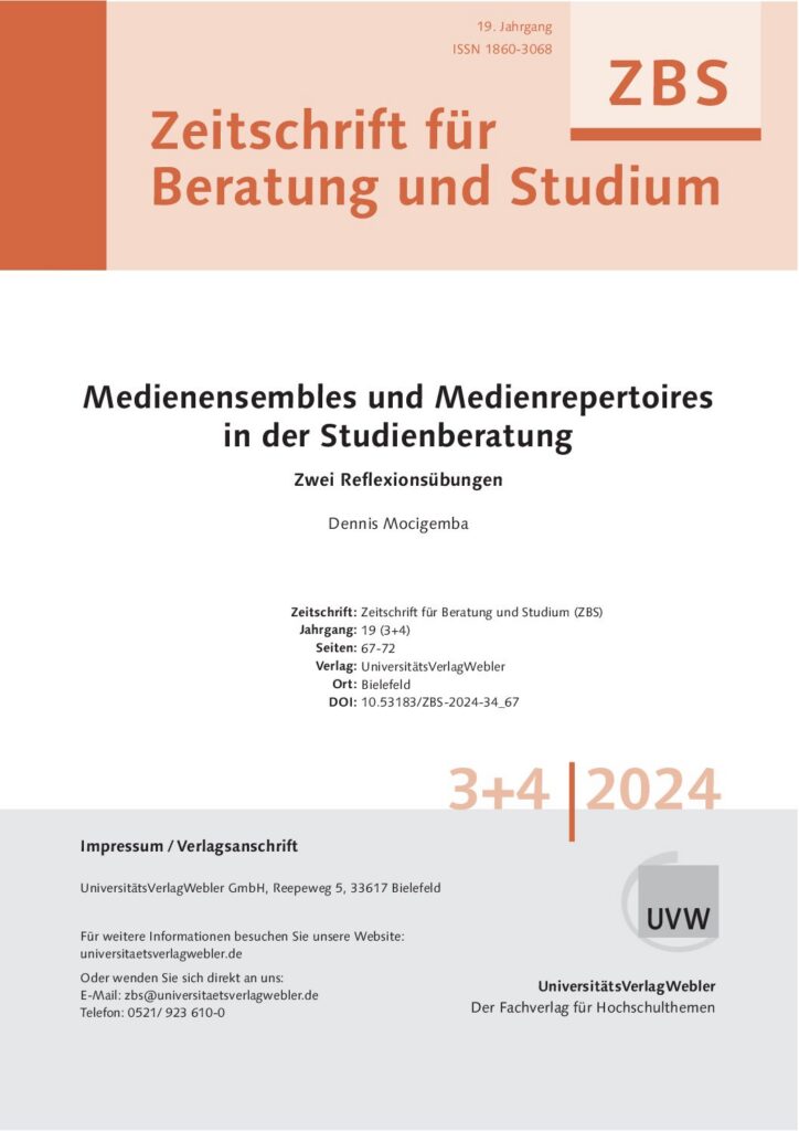 Medienensembles und Medienrepertoires in der Studienberatung: Zwei Reflexionsübungen (ePaper)