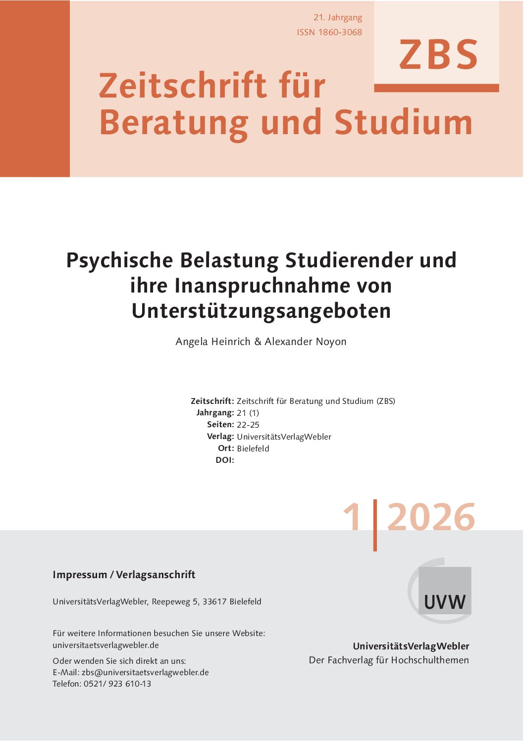 Gleich und ungleich zugleich? Studienzweifel bei beruflich vorqualifizierten Studierenden mit schulischer Hochschulzugangsberechtigung (ePaper)