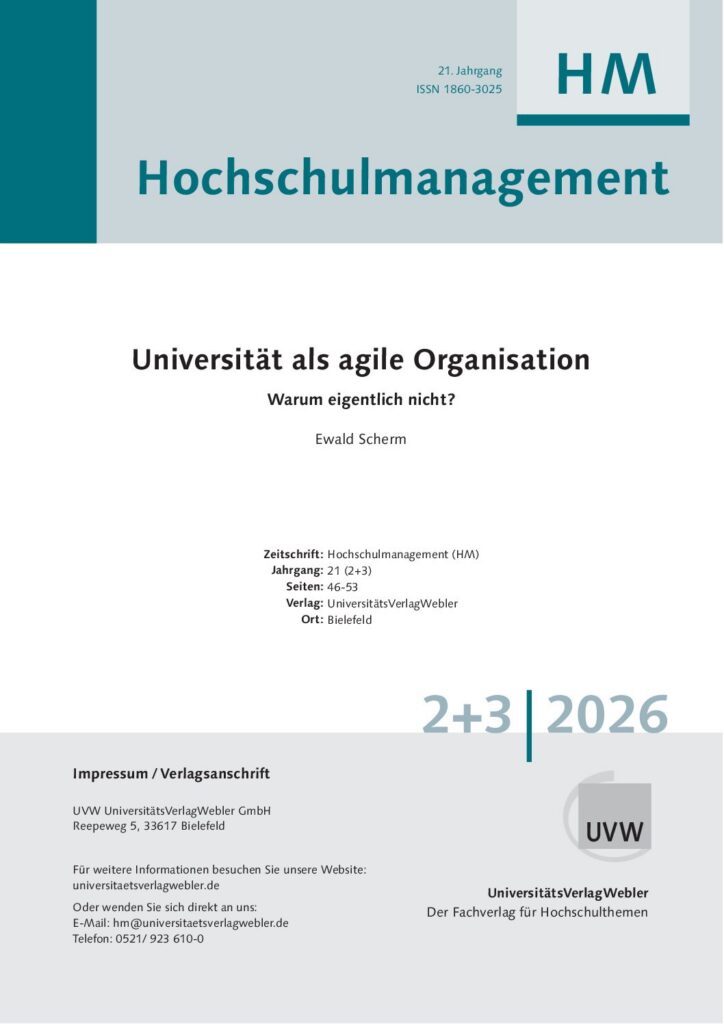 Universität als agile Organisation: Warum eigentlich nicht? (ePaper)