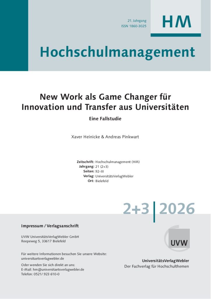 New Work als Game Changer für Innovation und Transfer aus Universitäten: Eine Fallstudie (ePaper)