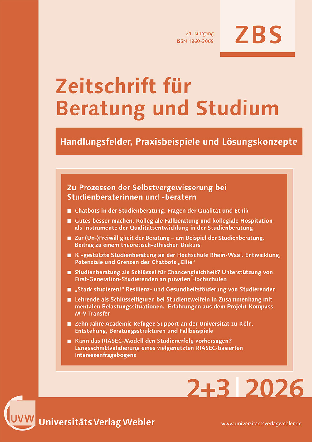Zeitschrift für Beratung und Studium – Ausgabe 2026|2+3